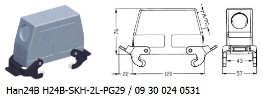 Han 24B H24B-SKH-2L-PG29 09 30 024 0531 hood side entry with 2levers OUKERUI Harting ILME Heavy duty connector.jpg